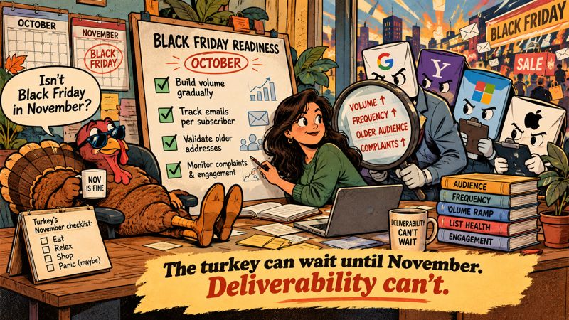 Black Friday and Cyber Monday email deliverability checklist.