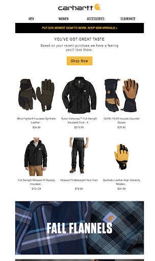 Carhartt - creating loyal customers with post-purchase messaging